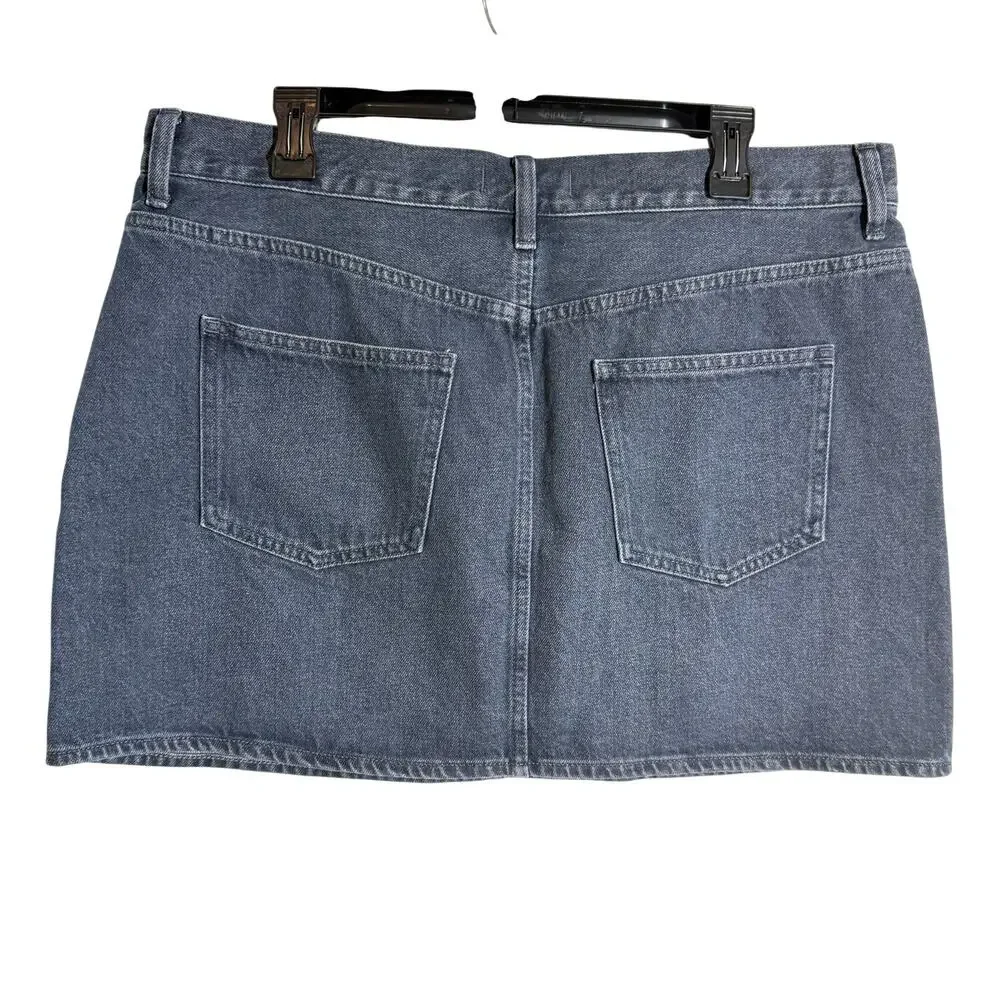 90s vintage style Madewell Denim Mini Skirt Hodgeman Wash size 32 NWT cotton - Picture 9 of 10